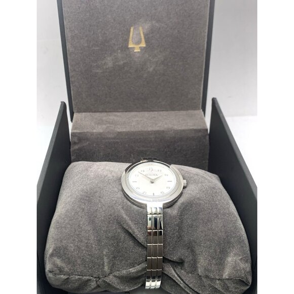Bulova Women's Watch 96P214 Quartz Diamond Silver Dial Bangle Steel 30mm - Picture 3 of 14